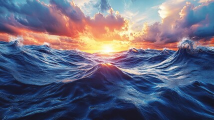 Obraz premium Dramatic Ocean Sunset