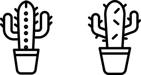 Cactus Vector Icon Set - Vibrant and Unique Desert Plant Graphics