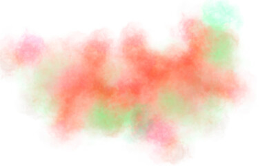 Colorful smoke and clouds on transparent background