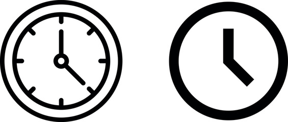 Clock Symbol Vector Icon Set - Precise and Timeless Time Graphics