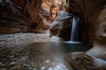 waterfall in the mountains, Generative AI