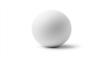 Single White Egg on White Background