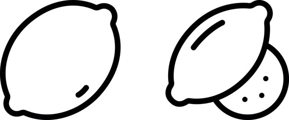 Fresh Lemon Vector Icon Set - Zesty and Vibrant Fruit Graphics