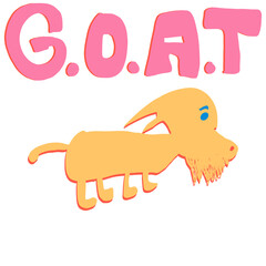 hand drawn and hand lettering animal and fruit and ghost