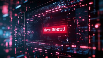 Fototapeta premium A futuristic computer interface displaying a bright red 