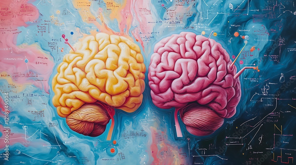 Poster a colorful background with mathematical equations