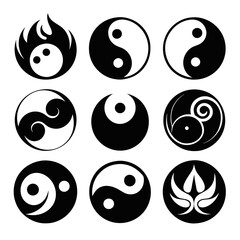 Black and white Yin Yang symbol illustration
