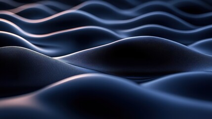 Fototapeta premium Abstract waveform texture in dark blue with light highlights