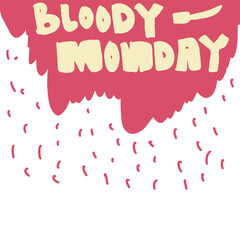 hand drawn and hand lettering animal and fruit and ghost