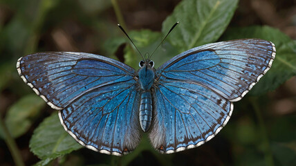 Close Up Butterfly Morpho Didius in the garden