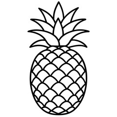 Fototapeta premium Modern Pineapple Line Art Illustration