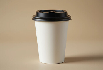 Studio Shot of a Blank White Paper Cup for Mockups