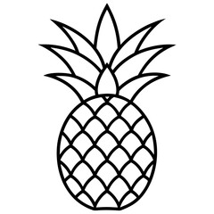Obraz premium Modern Pineapple Line Art Illustration