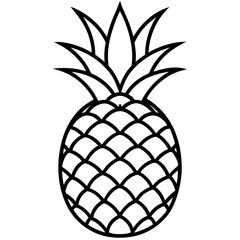 Obraz premium Modern Pineapple Line Art Illustration