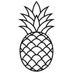 Obraz premium Modern Pineapple Line Art Illustration