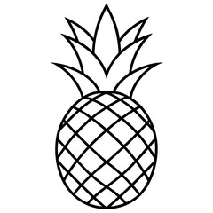 Modern Pineapple Line Art Illustration