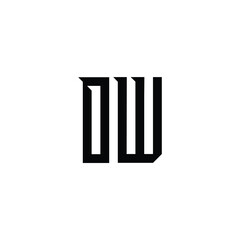 Obraz premium OW monogram logo design letter text name symbol monochrome logotype alphabet character simple logo