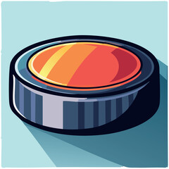Hockey washer in flat style isolated on a colorful background. Vector Illustration. Perfect for banner, invitations, greeting cards, postcard, print, fashion design, t-shirts.