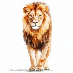 Obraz premium Majestic Lion Watercolor Painting A Regal Portrait