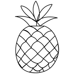 Pineapple  icon  continuous one line drawing  outline vector illustration