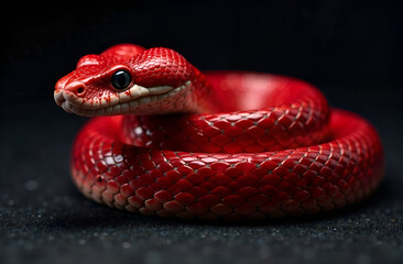 Obraz premium red snake on a dark background