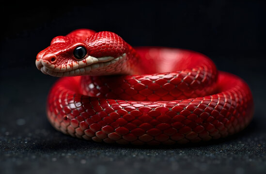 red snake on a dark background