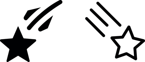 Shooting Star Vector Icon Set - Magical and Celestial Graphics