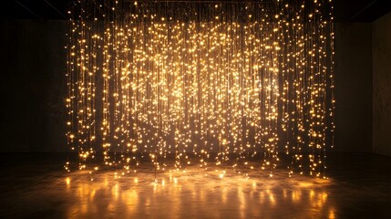 Obraz premium golden light curtain sparkling background