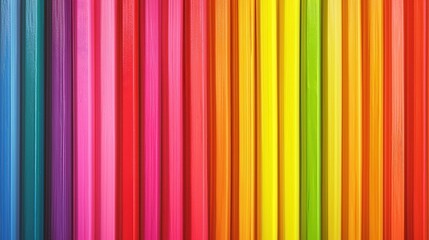 A set of colorful pencils arranged neatly on a white isolated background