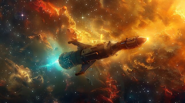 A creative depiction of space exploration