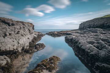 Fototapeta premium rocks and sea, Generative AI