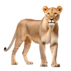 Obraz premium Big lioness looking isolated on white