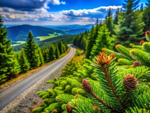 Macro Photography: Coniferous Forest Detail, Jesen&iacute;ky Mountains, Czech Republic - Serak Peak