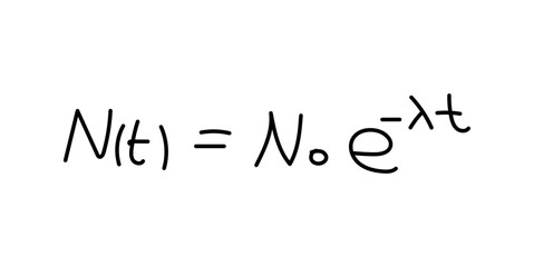 Exponential decay equation in nuclear physics.