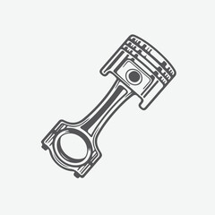 Engine piston hand drawn illustration artwork