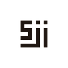 Letter S j i square geometric symbol simple logo vector