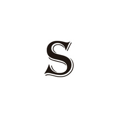 Letter s double, elegant geometric symbol simple logo vector