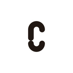 Letter rc curve geometric symbol simple logo vector