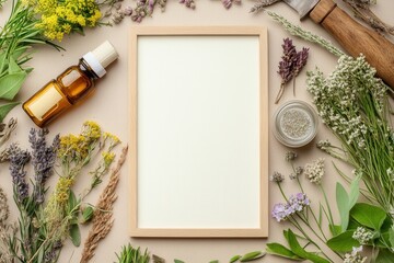 Natural Herbal Remedies and Essential Oils Mockup