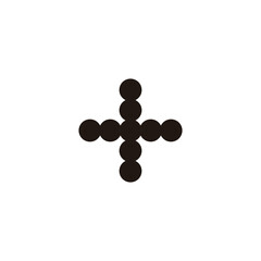 Plus, circles geometric symbol simple logo vector