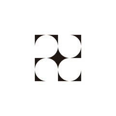 Squares curves, abstract geometric symbol simple logo vector
