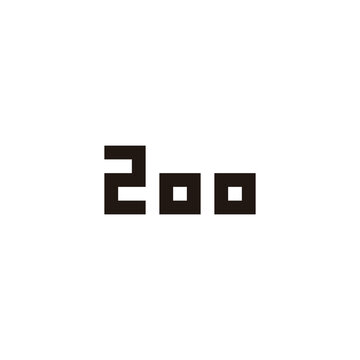 Number 200, square geometric symbol  simple logo vector