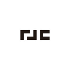 Letter r J c square geometric symbol  simple logo vector