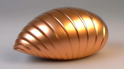 Abstract Metallic Copper Shell 3D Render