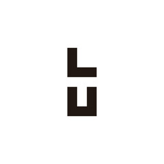 Letter L, T and U square geometric symbol  simple logo vector