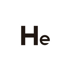 Letter H and e square and circle geometric symbol simple logo vector