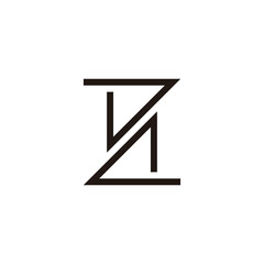 letter z N square geometric symbol simple logo vector