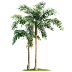 Fototapeta premium Palm tree, cutout, detailed cutout of palm tree, palm tree, graphic cutout, palm tree cutout design, realistic cutout of palm tree, on a transparent backgrounds