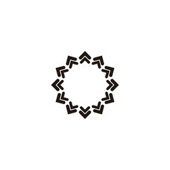 Figure, arrows, pointers, round geometric symbol simple logo vector