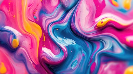 Abstract Liquid Paint Swirls in Bright, Bold Colors . Dynamic and Eye-Catching Visual for Artistic Projects, Creative Design, Marketing Campaigns, and Digital Advertising Projects